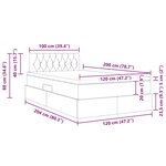 vidaXL Lit avec rangement et matelas Noir 120 x 200 cm Velours