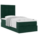 vidaXL Cadre de lit ottoman avec matelas vert foncé 90x190 cm velours