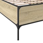 vidaXL Cadre de lit chêne sonoma 75x190 cm bois d'ingénierie et métal