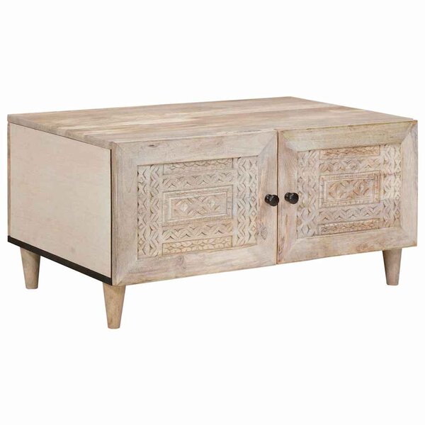 vidaXL Table basse Beige 80 x 50 x 40 cm bois de manguier massif