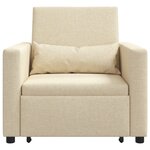 vidaXL Canapé-lit Simple Convertible 3-en-1 Crème Tissu