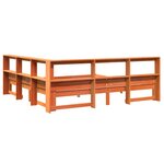 vidaXL Lit bibliothèque sans matelas cire marron 200x200 cm pin massif