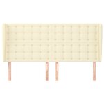 vidaXL Tête de lit avec oreilles Crème 203x23x118/128 cm Similicuir