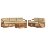 vidaXL Ensemble de canapés d'extérieur 6 pc Naturel et Beige