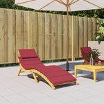 vidaXL Coussin de chaise longue rouge bordeaux 186x58x4cm tissu oxford