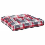 vidaXL Coussins de palette lot de 2 motif à carreaux rouge tissu