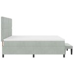 vidaXL Lit à ressort avec matelas et banc gris clair 200x200 cm velours