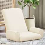 vidaXL Fauteuil de sol ajustable Crème Velours grainé
