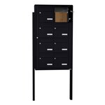 Bloc collectif Leabox  2x4  grade 3  simple face  Extérieur  sur pieds à sceller  Noir 9005 finition brillante