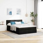 vidaXL Lit ottoman avec matelas et LED noir 140x200 cm tissu