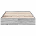 vidaXL Cadre de lit avec tiroirs sans matelas sonoma gris 150x200 cm