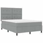 vidaXL Lit à ressorts avec matelas Gris clair 160 x 200 cm tissu
