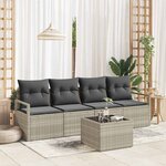 vidaXL Ensemble de canapé de jardin 5 Pièces Gris clair  Gris foncé