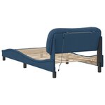 vidaXL Cadre de lit avec LED sans matelas Hvar bleu 100x200 cm tissu