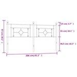 vidaXL Tête de lit métal noir 200 cm