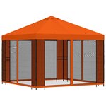 vidaXL Abri de jardin avec parois 3 x 3 m Orange Polyester et Acier