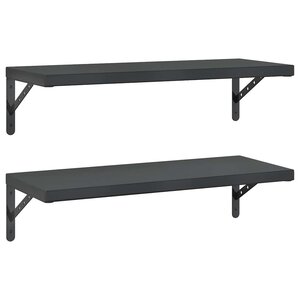 vidaXL Étagères murales 2 Pièces 75x30 cm noir acier inoxydable