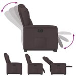 vidaXL Fauteuil inclinable électrique marron foncé tissu