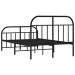 vidaXL Cadre de lit métal sans matelas avec pied de lit noir 120x200cm