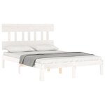 vidaXL Cadre de lit sans matelas blanc 140x200 cm bois de pin massif