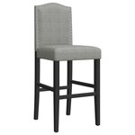 vidaXL Chaises de bar lot de 2 bois massif d'hévéa et tissu