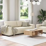 vidaXL Canapé 2 Pièces Beige Tissu en lin mélangé