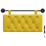 vidaXL Tête de lit suspendue Jaune Velours