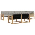 vidaXL Ensemble de canapés d'extérieur 7 pc Blanc et gris clair