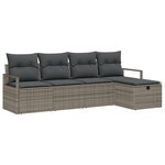 vidaXL Ensemble de Canapés de Jardin en 5 Pièces avec Coussins Gris Rattan Poly