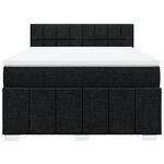 vidaXL Sommier à lattes de lit avec matelas Noir 140x190 cm Tissu