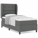 vidaXL Lit avec matelas à ressorts   gris foncé  80 x 200 cm en tissu.