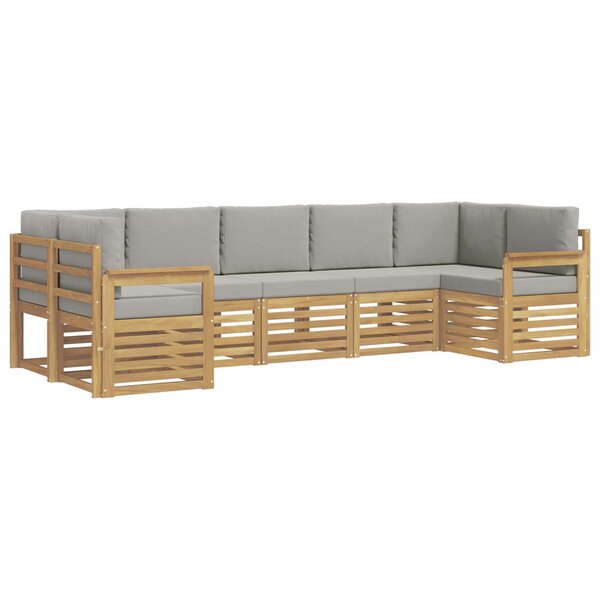 vidaXL Ensemble de canapés d'extérieur 6 pc Blanc et gris clair