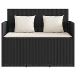 vidaXL Banc de jardin avec coussins noir résine tressée