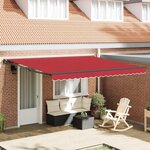 vidaXL Auvent Rétractable Rouge 400x300 cm tissu