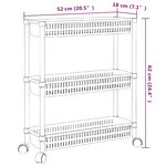vidaXL Chariot de rangement à 3 niveaux Argenté et blanc Aluminium