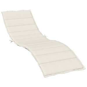 vidaXL Coussin de chaise longue crème mélangé 200x50x4 cm tissu