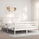 vidaXL Cadre de lit sans matelas blanc 160x200 cm bois massif