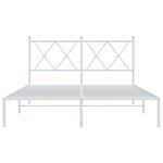 vidaXL Cadre de lit métal sans matelas et tête de lit blanc 140x190 cm