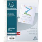 Sachet de 10 pochettes perforées polypropylène grainé format écolier 17x22cm x 10 EXACOMPTA
