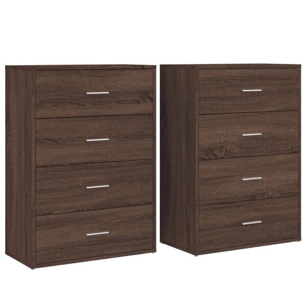 vidaXL Buffets 2 Pièces chêne marron 60x31x84 cm bois d'ingénierie