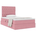vidaXL Lit avec rangement et matelas Rose 120 x 200 cm Velours