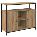 vidaXL Buffet Chêne artisanal 100 x 35 x 80 cm Bois d'ingénierie