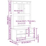 vidaXL Portemanteau SANDNES 87x40x159 5 cm bois massif pin
