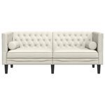 vidaXL Canapé Chesterfield avec traversins 2 places crème velours