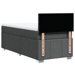 vidaXL Sommier à lattes de lit avec matelas Gris foncé 90x200 cm Tissu