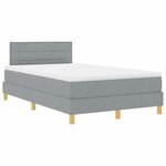 vidaXL Lit à ressorts avec matelas Gris clair 120 x 190 cm tissu