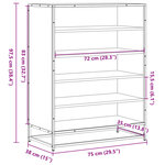 vidaXL Armoire à chaussures chêne sonoma bois d'ingénierie et métal