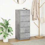 vidaXL Buffet avec tiroirs gris béton 37 5x35x99 cm bois d'ingénierie