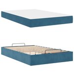 vidaXL Cadre de lit avec matelas avec matelas 2 Pièces Bleu Velours