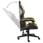 vidaXL Fauteuil de jeux vidéo Noir et doré Similicuir